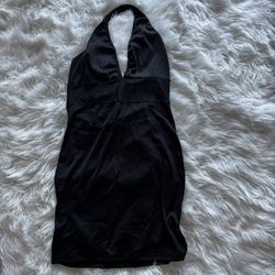 black halter bodycon dress