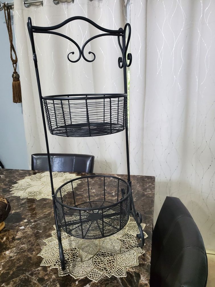Two Layer Iron Wrought Intricate Baskets
