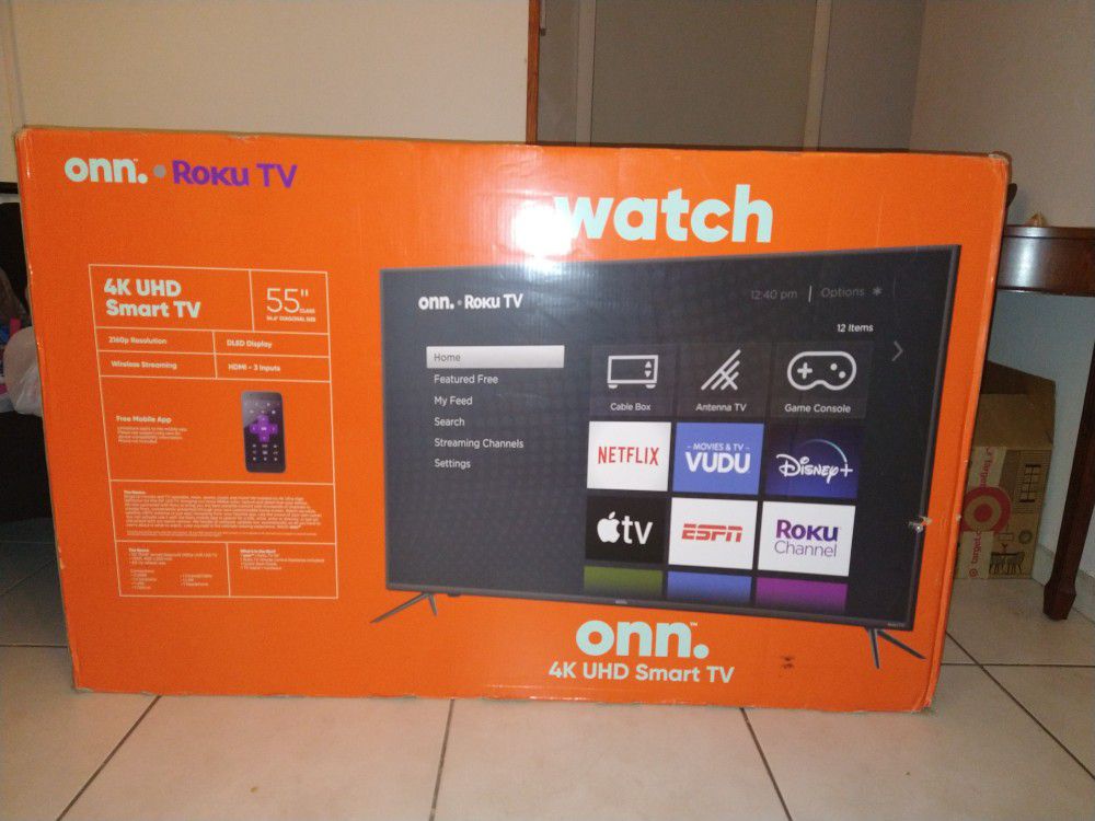 Brand New 55 inch ONN Roku TV