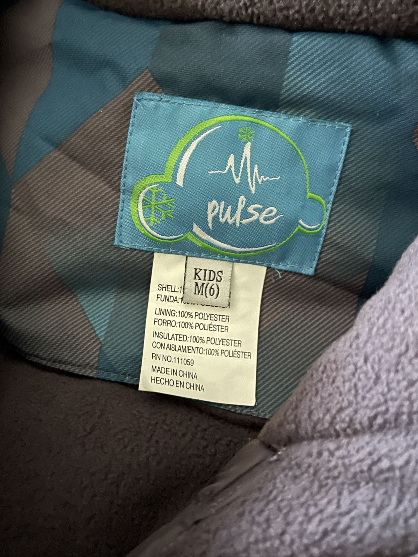 Pulse Boys Ski Jacket Gray/teal