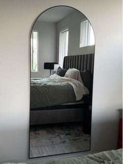 MIRROR - large arch mirror black frame