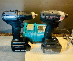 Brushless MAKITA Drill/Driver & IMPACT DRIVER,  1 Good 2.0 AH Battery, & Charger