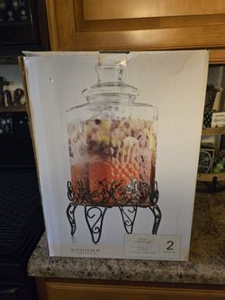 New 2.56 Gallon Drink Dispenser With Wrought Iron Stand."CHECK OUT MY PAGE FOR MORE DEALS "