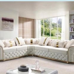 Cream And Gold Sectional Sofa Option Grey Or Black New Pay Later