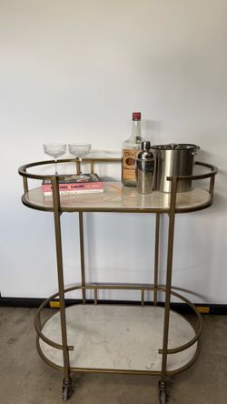 Bar cart marble and gold