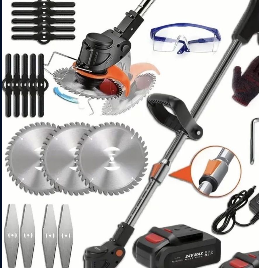 Electric Lawn Mower 24v Brush Cutter With 1 Batteries