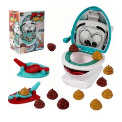 Poop Toy Shoot Game - Funny Poop Toys for Kids & Adults, Skill Building Toilet Game, Ages 4+, Includes 12 Soft Poops, 2 Launchers