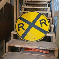Metal RR Crossing Sign 
