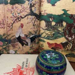 Enchanting Vintage  Cloisonné Trinket Box | Chinoiserie