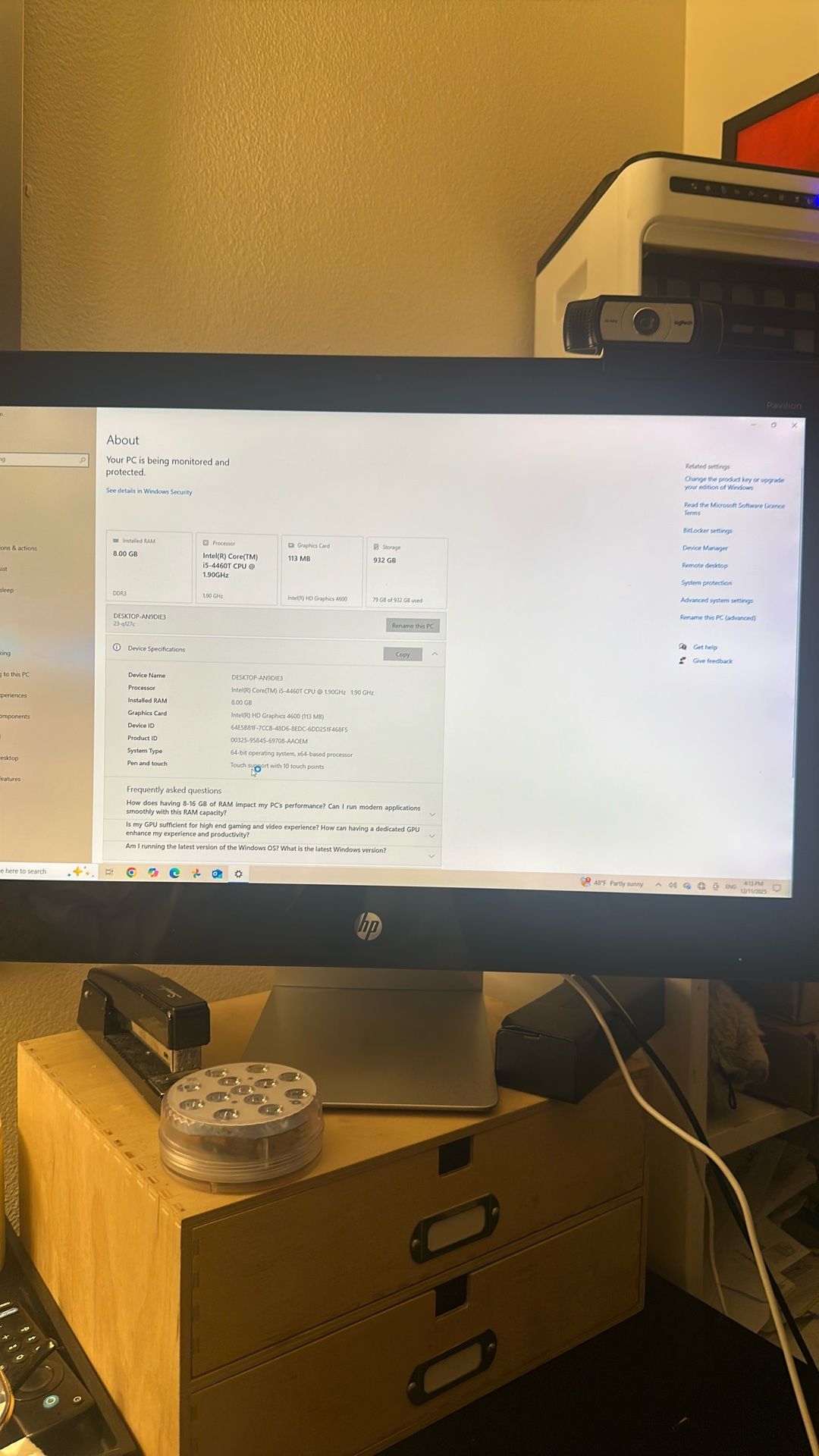 HP Pavilion Bang & Olufsen Touchscreen Desktop PC