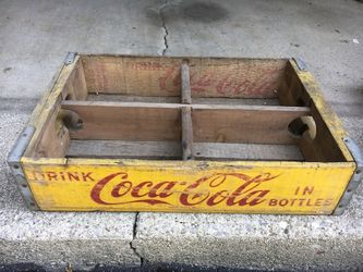 Coke Cola Yellow Wood Crate From 1969