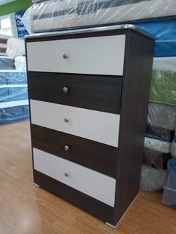 Linda Cajonera Blanca Con Gris