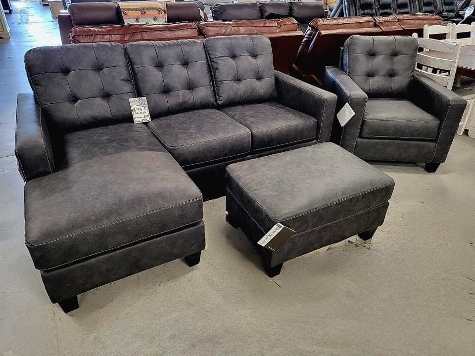 New 🤍$10 Down Payment Finance 🧚Venaldi Sofa Chaise & Chair & Ottoman