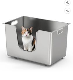 Stainless Steel Litter Box  -NEW (2166/🏡)