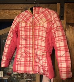Pacific trail Girls pink plaid snow jacket (size 14) fleece lined