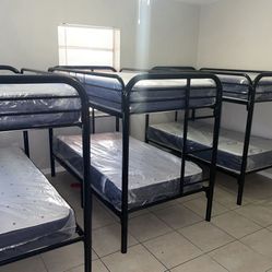 3 Twin Over Twin Bunk Bed With  6 Mattress And All New Furniture Free Delivery Free Installation. 