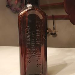 Vintage Bottle Labeled "Father John's Medicine, Lowell  MA"