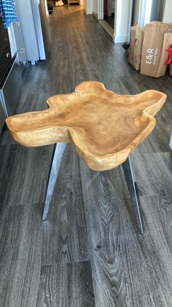 Live Edge Wood Slab Side Table