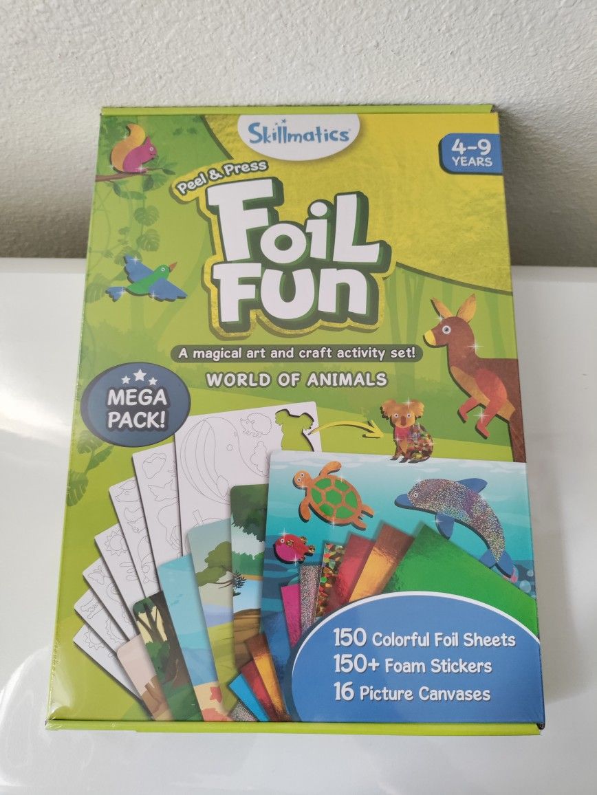 Skillmatics Foil Fun Animals Mega Pack No Mess Arts & Crafts Kids Activity Kit New