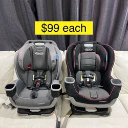 Graco EXTEND 2FIT car seat, double facing, recliner, convertible, all ages $99 Each / Silla carro bebe a niño