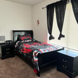 Black Twin Size Bedroom Set $500 Obo 