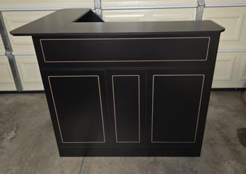 New 51.2"L - Shaped Home Bar Cabinet With Stemware Racks