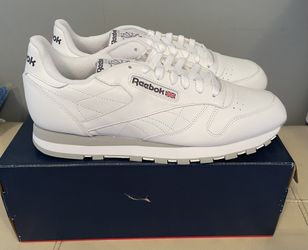 Size 12 - Reebok Classic Leather White Pure Grey New With Box