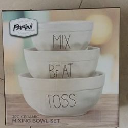 Parini 3pc Ceramic Mixing Bowl Set