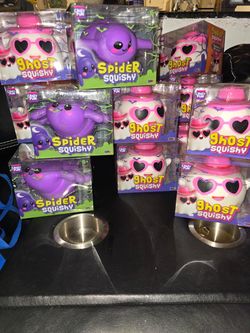 Crazy Fun Ghost & Spider Squishy Toys Lot