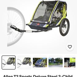 Allen T2 Sports Deluxe Steel 2-Child Bicycle Trailer, Green