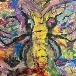 Abstract Elephant Painting On 11x14 Canvas 