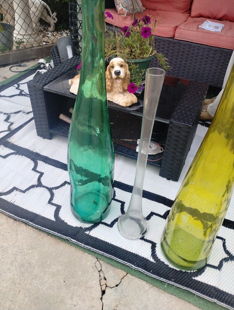 Three Glass Vases Two 3in One 29