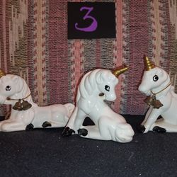 Porcelain Unicorn Set of 3