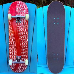BAKER 8.125" Custom Complete Skateboard — Jacopo Carozzi "Wavy" Red Pro Setup