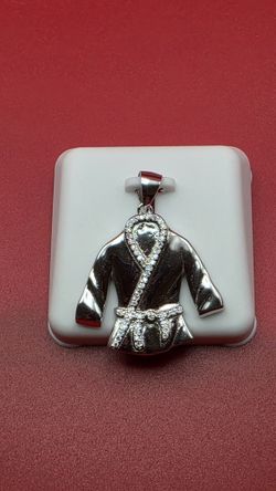 🥋 ICED MARTIAL ARTS GI PENDANT | RHODIUM-PLATED 925 SILVER 🥋