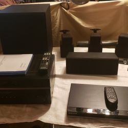 SONY 5.1 HOME THEATER + SAMSUNG DVD + SPEAKERS AND CABLES