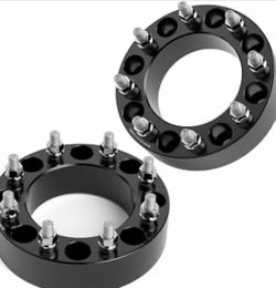 1855A - 8x170 Wheel Spacers for F250 F-2026, 2"(50.8mm) Heavy Duty Tire Spacers with 14mmx1.5 Studs 125mm Center Bore, Forged Lug-Centric Whee
