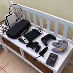 OLED Switch with Pro and N64 Controllers plus 11 Games