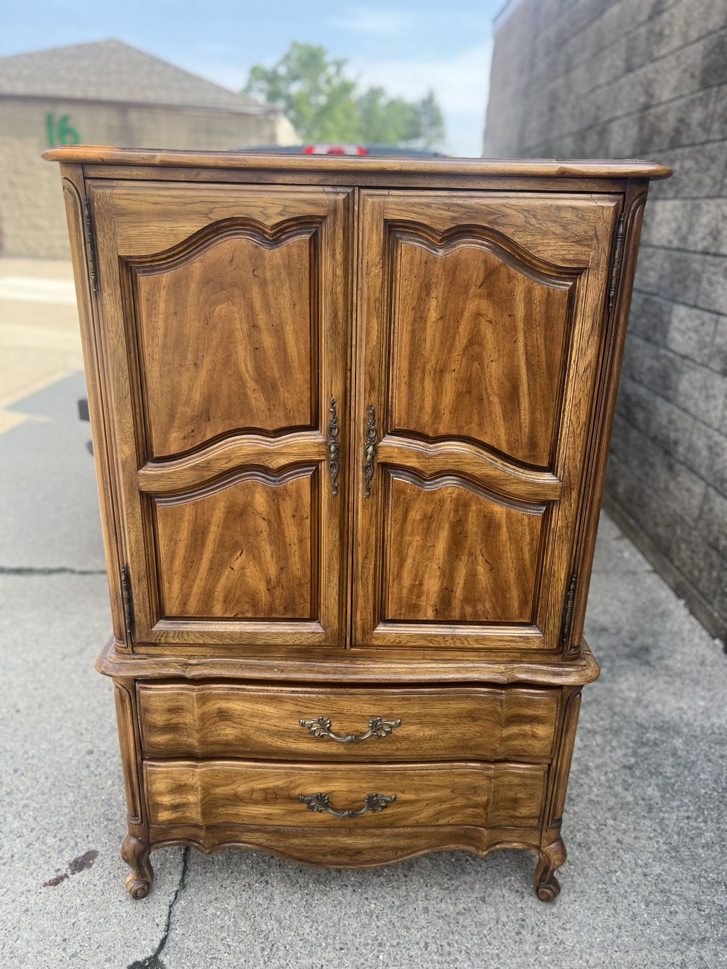 French Provincial armoire chest 