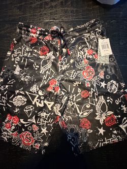 Men's Graphic Print Drawstring Shorts Size Small
