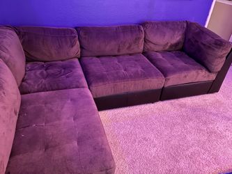 Brown modular couch