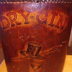 Unique Vintage Dry Gin Leather Bottle 