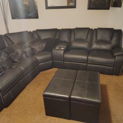 Leather Reclining Sectional