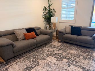 Gray Power Reclining Sofa & Loveseat Set