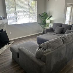 Grey Sectional With Futon 