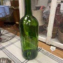 Vintage Green Glass Bottle 