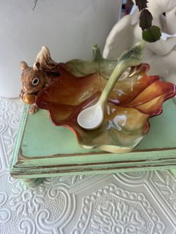 Fitz And Floyd Nut Bowl And Spoon