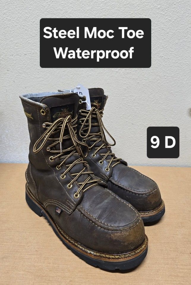 Thorogood Work Boot Size 9 D STEEL MOC TOE