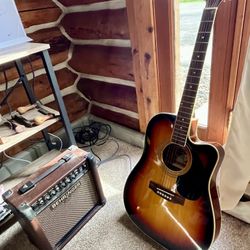 Acoustic Electric Guitar With Amp