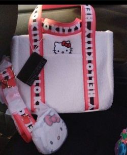 Hello Kitty, large tote bag with matching pouch